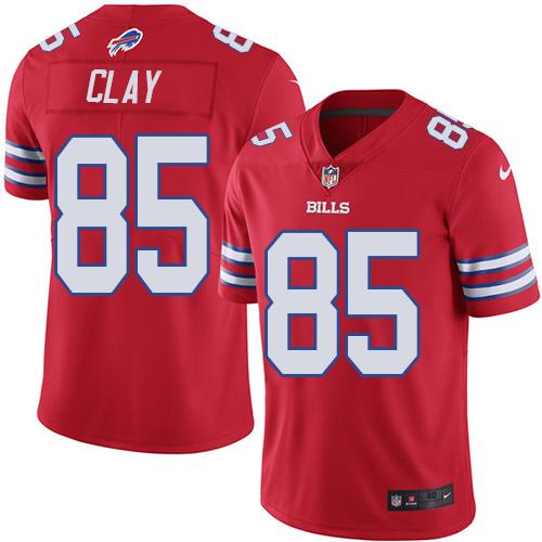 Nike Bills #85 Charles Clay Red Men's Stitched NFL Elite Rush Jersey - Click Image to Close